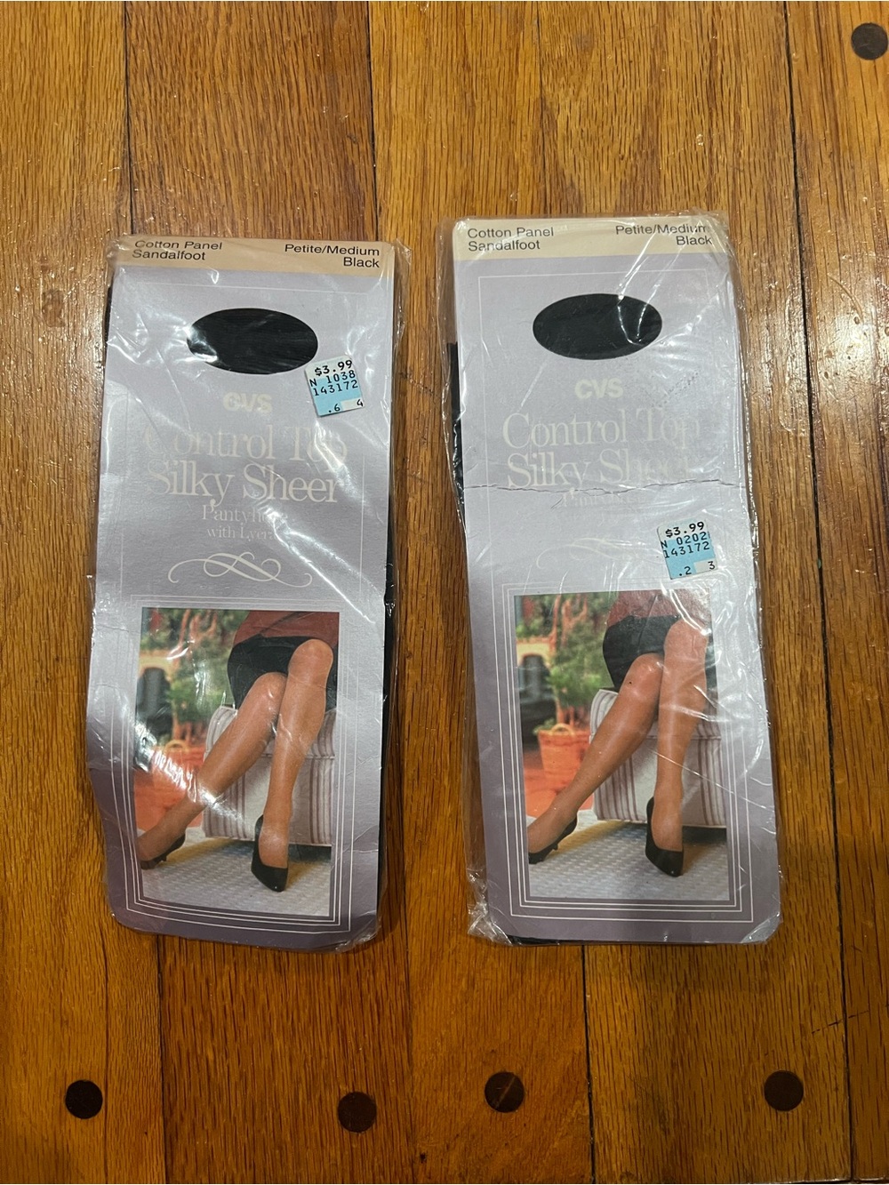 CVS Control Top Silky Sheer Hosiery - Black NWT M 2 pairs